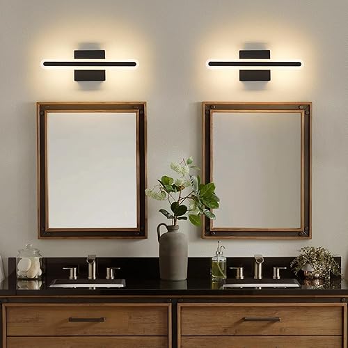 Miniatura 6 de Joosenhouse Moderna lámpara LED para tocador de baño, barra de luz de baño regulable 5CCT, luz de tocador cableada, 15.7 pulgadas, 16 W, luces de