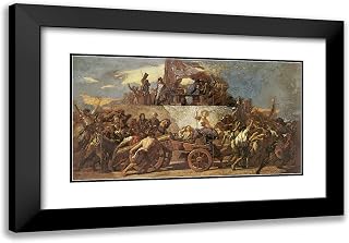 ArtDirect Couture, Thomas 24x17 Black Modern Framed Art Print with Double Matting Titled: The Enrollment of the Volunteers of 1792