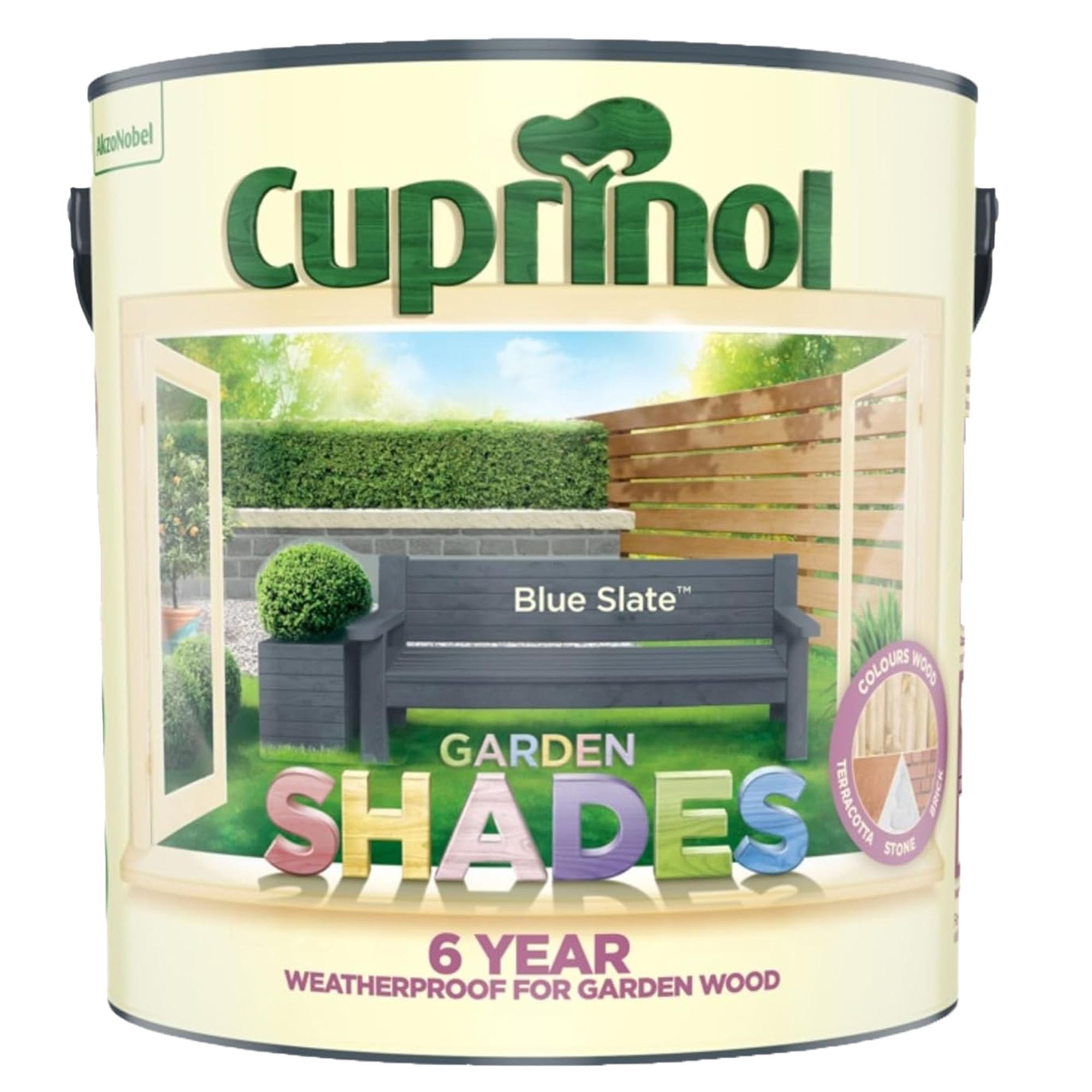 DUAYRA Garden Shades Paint | Quick Drying Water Based | For Garden Fence, Shades, Benches, Terracotta, Brick, Stone | Exterior Wood Furniture | Long Lasting (Blue Slate, 2.5 Liters)