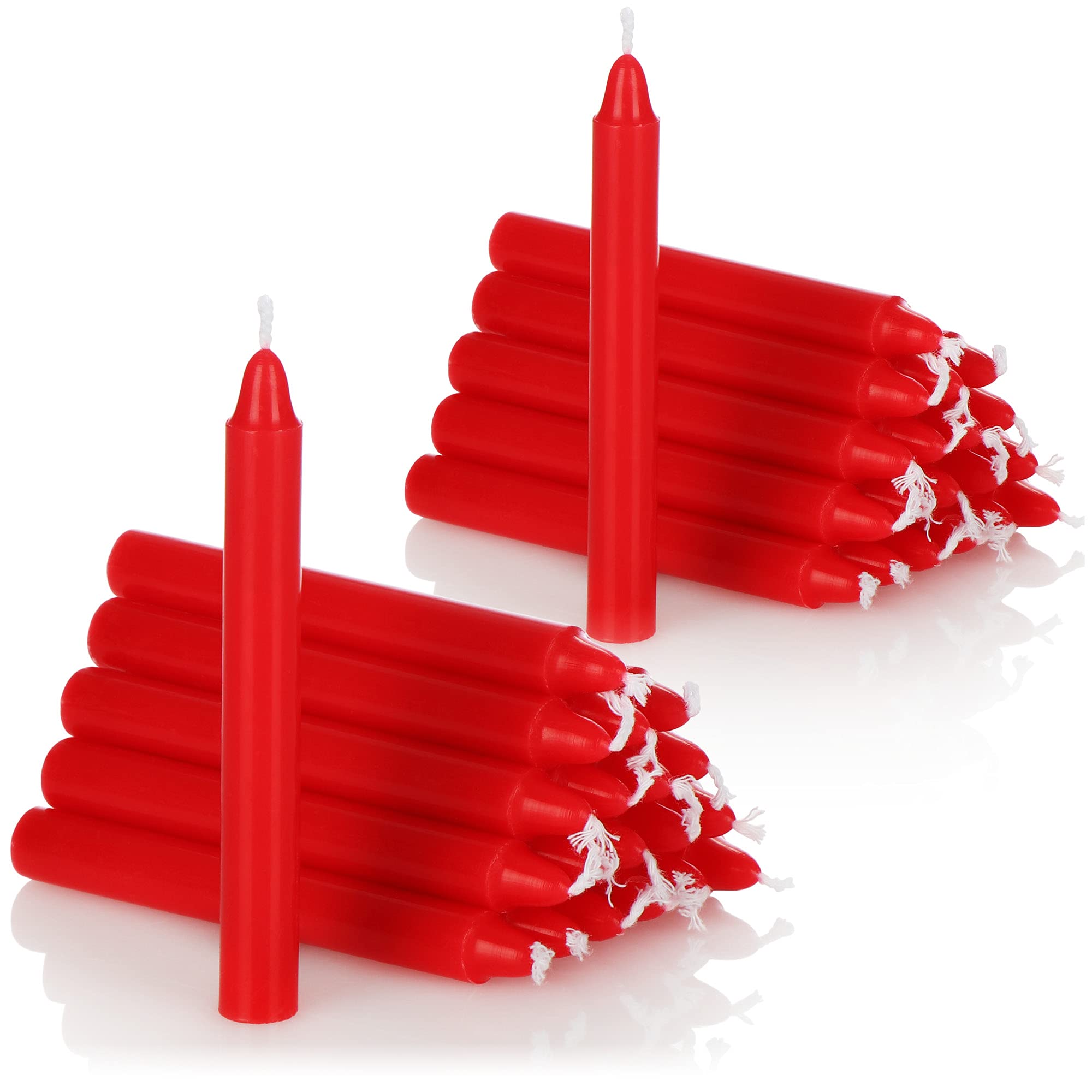 com-four® 40X Velas para árboles de Cera - Velas para árboles de Navidad - Velas para árboles de Navidad - Velas (40 Piezas - Rojo)