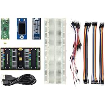 Waveshare Evaluation Kit Type B Compatible with Raspberry Pi Pico Includes Pico + Color LCD + IMU Sensor + GPIO Expander with Demo Code for GPIO, PWM, I2C, SPI 8 Items