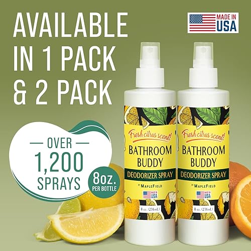 Miniatura 8 de Maplefield Spray desodorante de inodoro  8 onzas  Ambientador de baño Buddy  Oculta el olor rápido  Ingredientes a base de plantas  Portátil y fácil