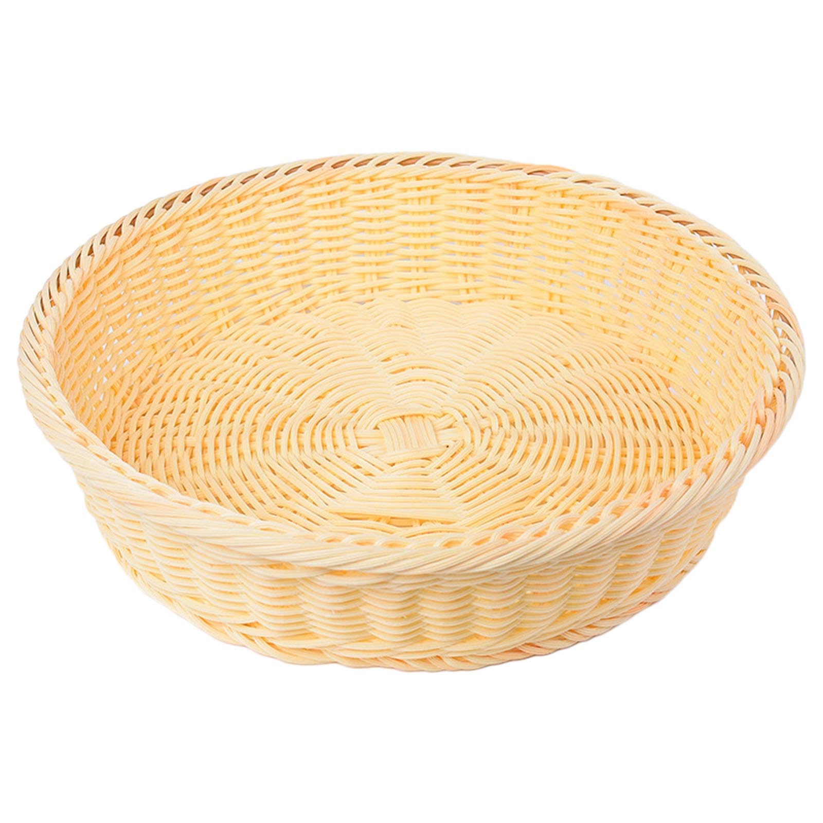 Tsophreniq Sturdy Hand Woven Basket Versatile Wicker Fruit Baskets Imitation Rattan Picnic Baskets Bread Serving for Kitchen Fruit Shop Display