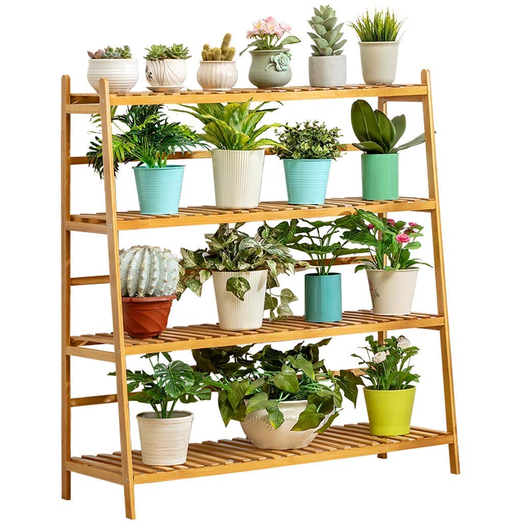 SnamicE Flower Pot Stand- 4 Tier Rack Free Standing Bookshelf Plant Flower Stand Rack Storage Tower, Multipurpose Utility Organizer,