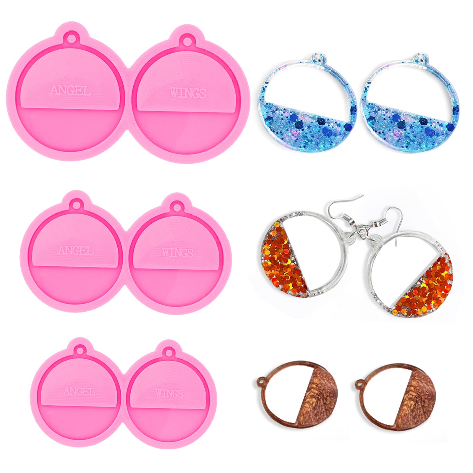 Photo 1 of 3Pcs Resin Earring Molds Retro Circle Style for Stud Earring Pendant Jewelry Making Smooth Silicone Molds Resin Crafts Silicone Molds Casting DIY