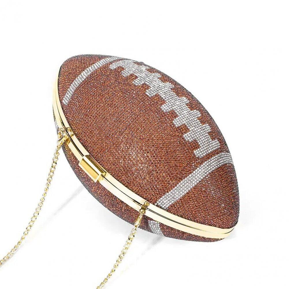 Mujeres Football Forma Rhinestone Purse Night Purse Bling Bling Bolsas De Boda De Fiesta De Bodas Rhinestone Football Purse