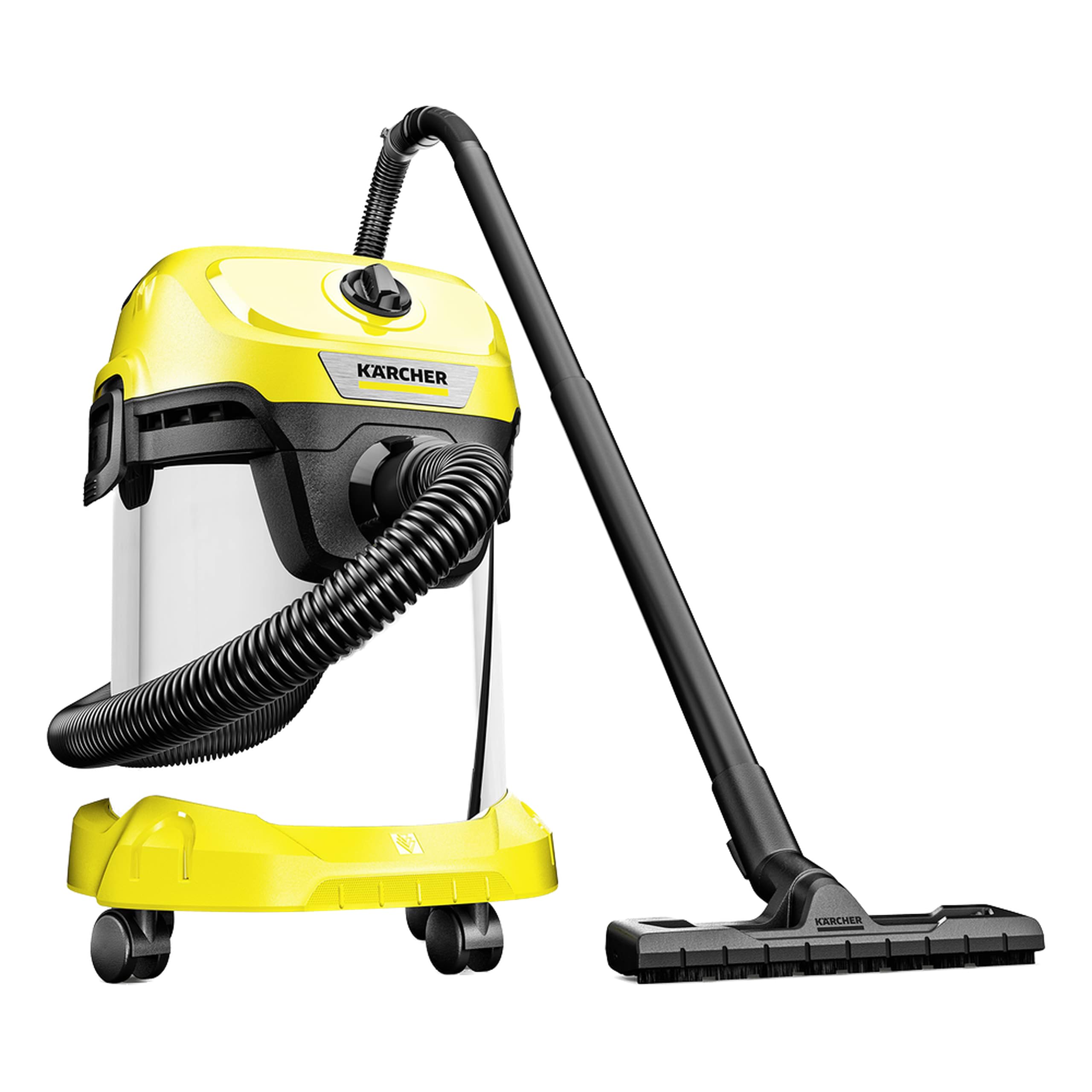 Karcher WD3 S V-17/4/20 odkurzacz na mokro i sucho, pojemnik 17 litrów, uniwersalne czyszczenie domowe, duża siła ssąca, wszechstronne akcesoria, żółty