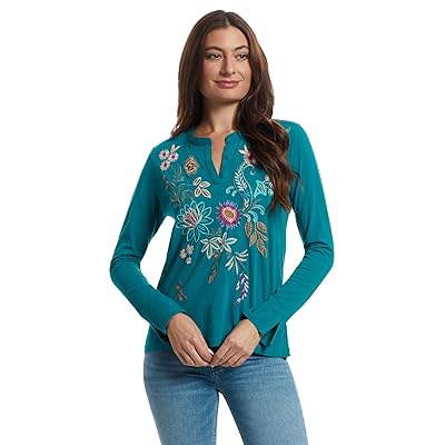 Johnny Was Split Jersey T Shirts Edwin Women