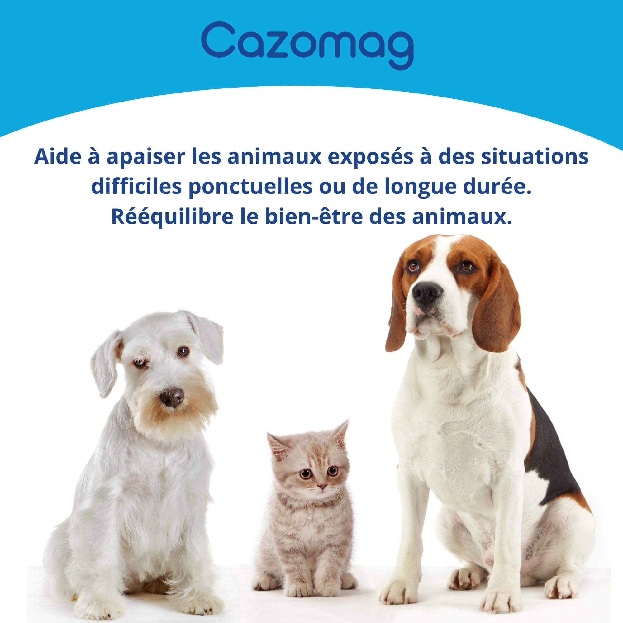 Cazomag 75 - Aliment complémentaire apaisant Chien & Chat - Ingrédients Naturels pour Favoriser Le Calme - Soutien en périodes Difficiles: Voyage, Bruit, Solitude - 30 gélules appétentes - Anidev