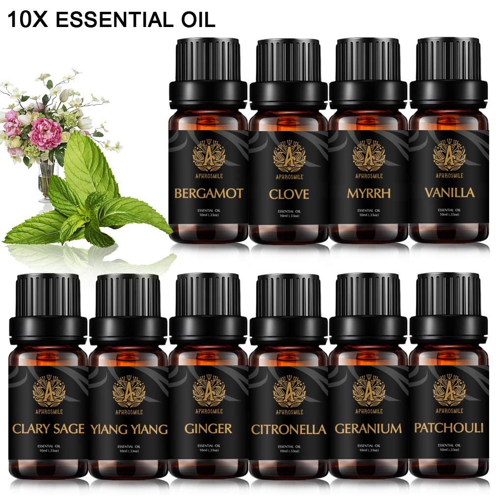 Top 10 Aromatherapie Myrrhe ätherisches Öl Set für Diffusor-Vanille,Ylang Ylang,Patchouli Öle..., 100% reine Clary Salbei ätherisches Öl, Ingwer ätherische Öle für Luftbefeuchter