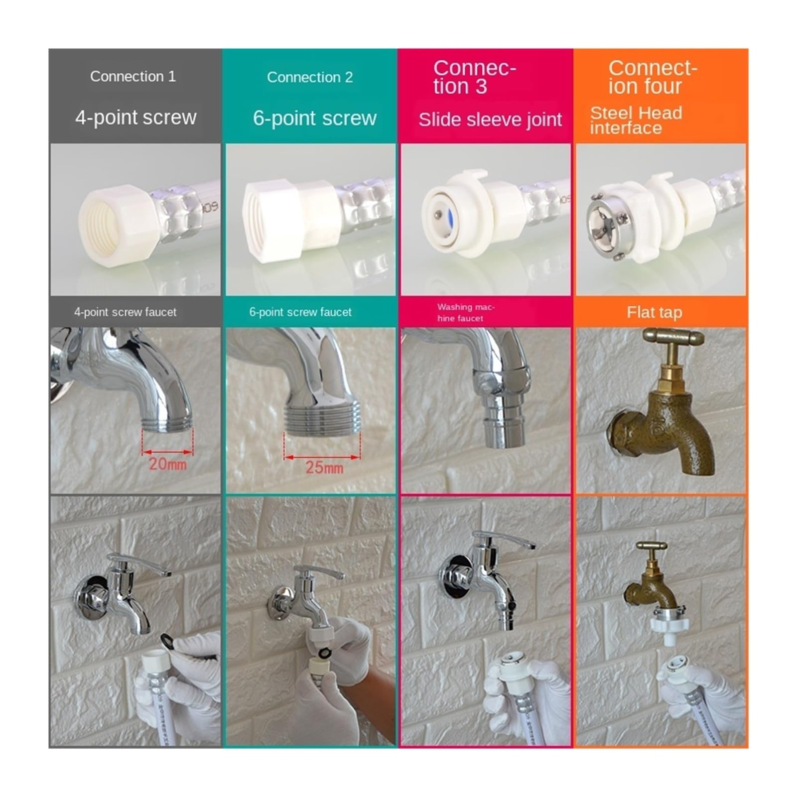 Tubo di ingresso for lavatrice multifunzione Accessori for la manutenzione del tubo di ingresso dell'acqua con prolunga automatica della ruota ondulata(6 m)