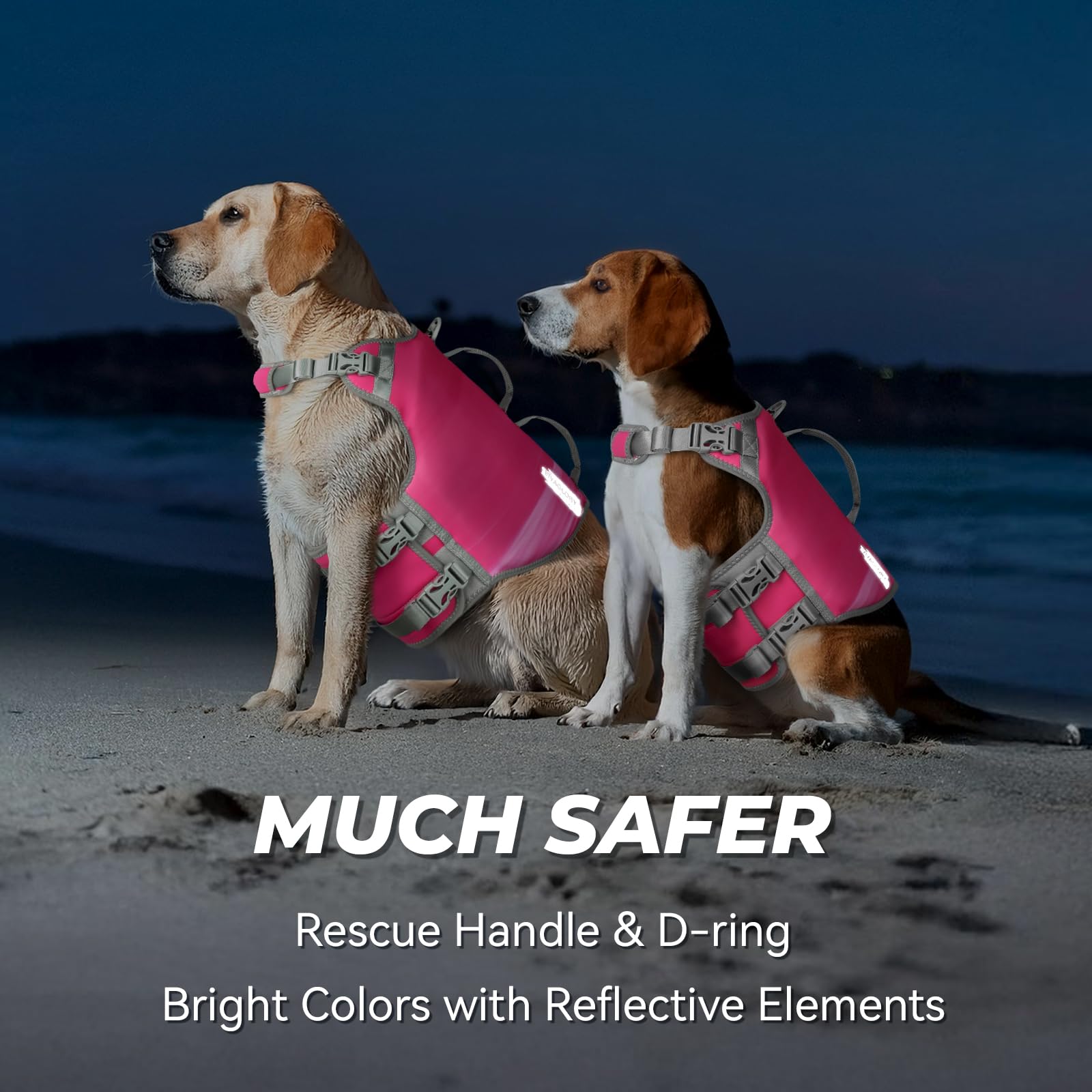 VIVAGLORY Neoprene Dog Life Jacket, Dog Buoyancy Aid for Swimming & Boating, Life Vest with Handle - Image 4