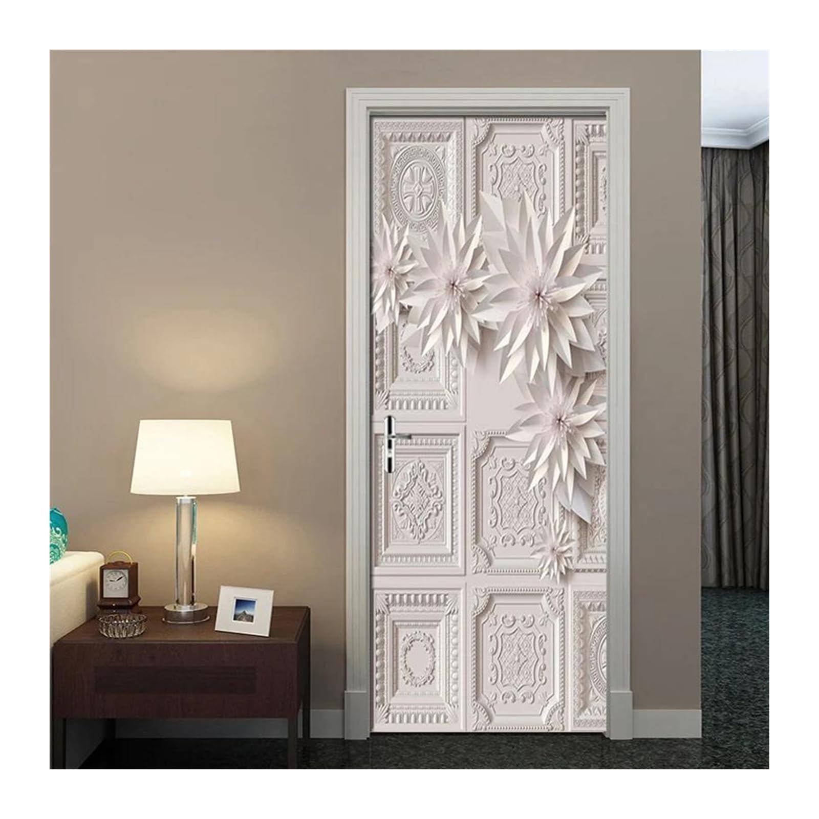 Sticker mural 3D fleur pour salon et chambre coucher ambiance cocooning