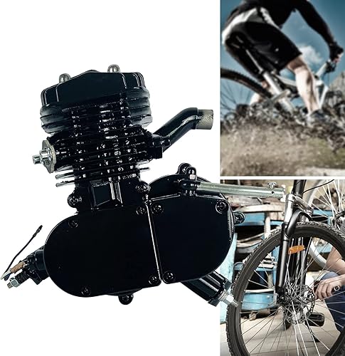 Miniatura 6 de Guaopom Motor de bicicleta de 2 tiempos de 80CC, motor de gasolina para bicicleta, motor de gasolina de un solo cilindro refrigerado por aire, motor