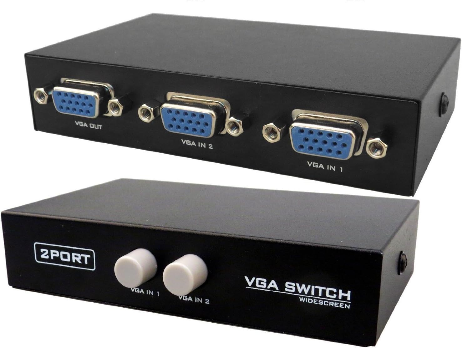 Cables Kart 2 Port Manual VGA Splitter -for Two PC to Share one Monitor and Speaker System
