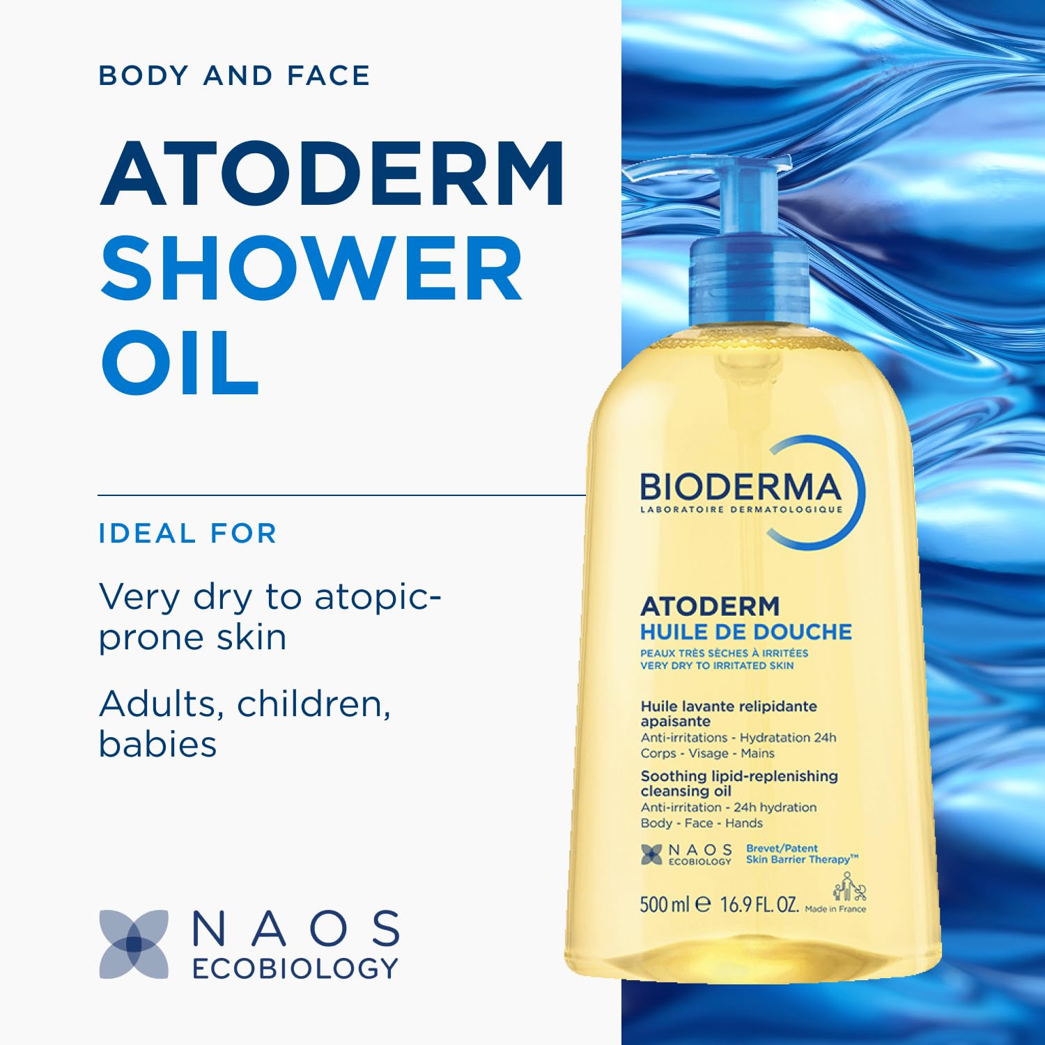 BIODERMA Atoderm Duschöl - beruhigende, reizlindernde Reinigung - sofortiges Wohlbefinden und 24 Stunden Feuchtigkeitsversorgung… – Ansicht 3