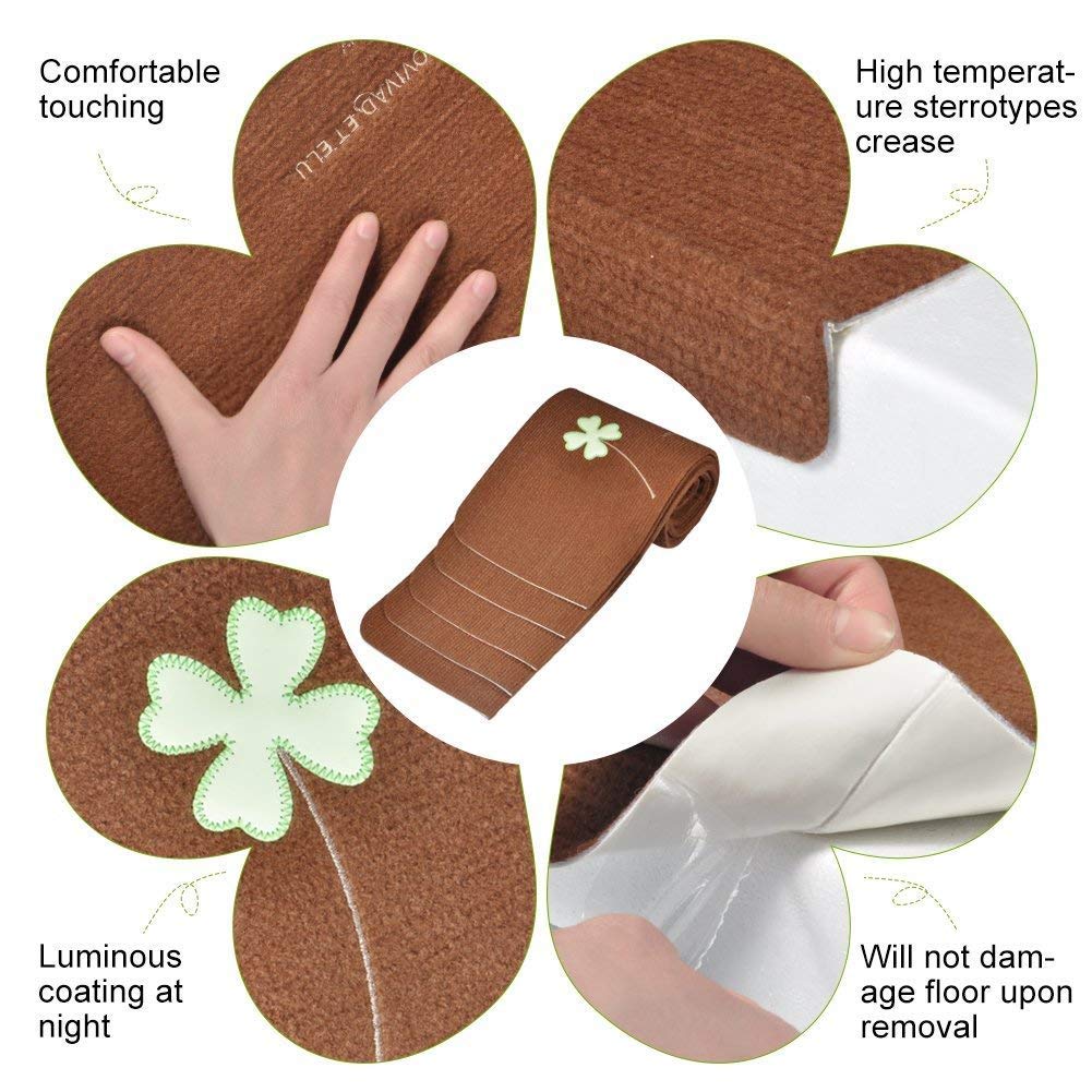 Fdit Paquet de 5 Tapis Lumineux Tapis Escalier Tapis Mats Auto-Adhésif sans Colle PVC Antidérapant Plancher Escalier Protecteur Tapis