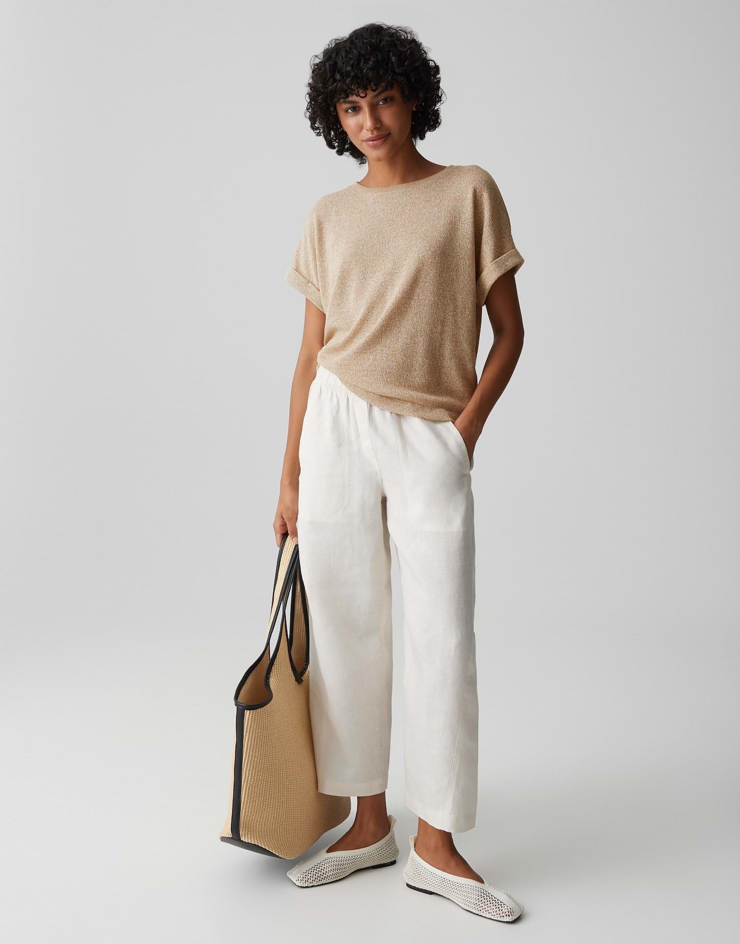 OPUS Damen Kurzarmshirt | Jerseyshirt in Strick Optik Regular Fit