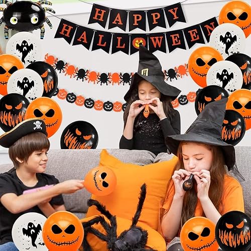 Miniatura 7 de Kit de guirnalda de arco de globos de Halloween, decoraciones de fiesta de cumpleaños de Halloween, decoración de globos de Halloween, decoración de