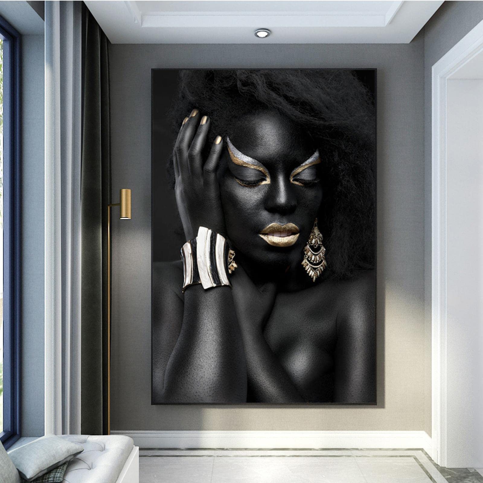 Affiche primitif tribal femmes tableau mural grand format noir - 6