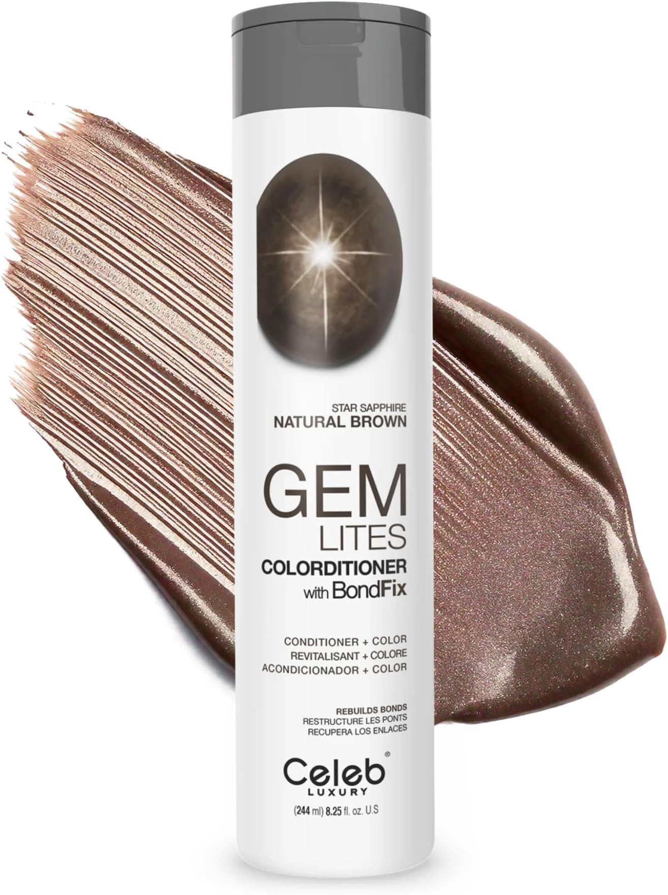 Celeb Luxury Colorwash Color Depositing Conditioner + Bondfix Bond Rebuilder, Semi Permanent Hair Color, Vegan Hair Dye, Viral and Gem Lites