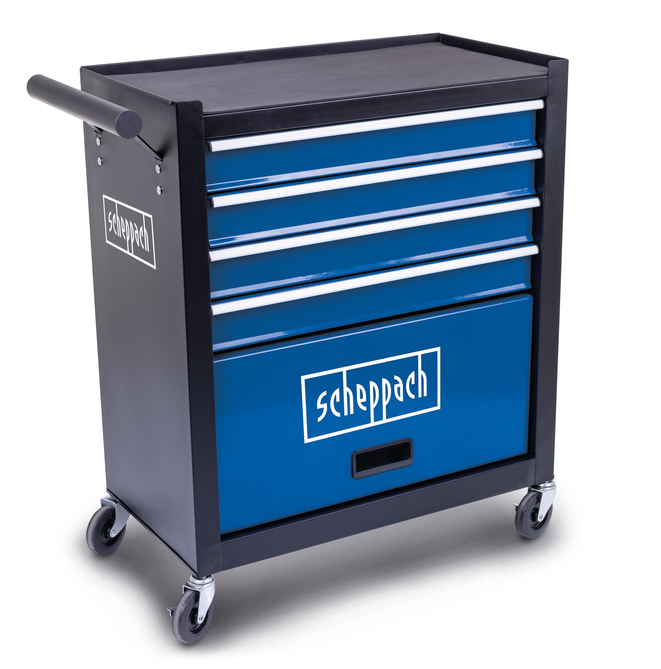 Scheppach Servante d'atelier TW1300 – Chariot d'Atelier - Charge Max 120 kg - 4 tiroirs - 1 Compartiment à Outils - 4 Roues Facilement maniables