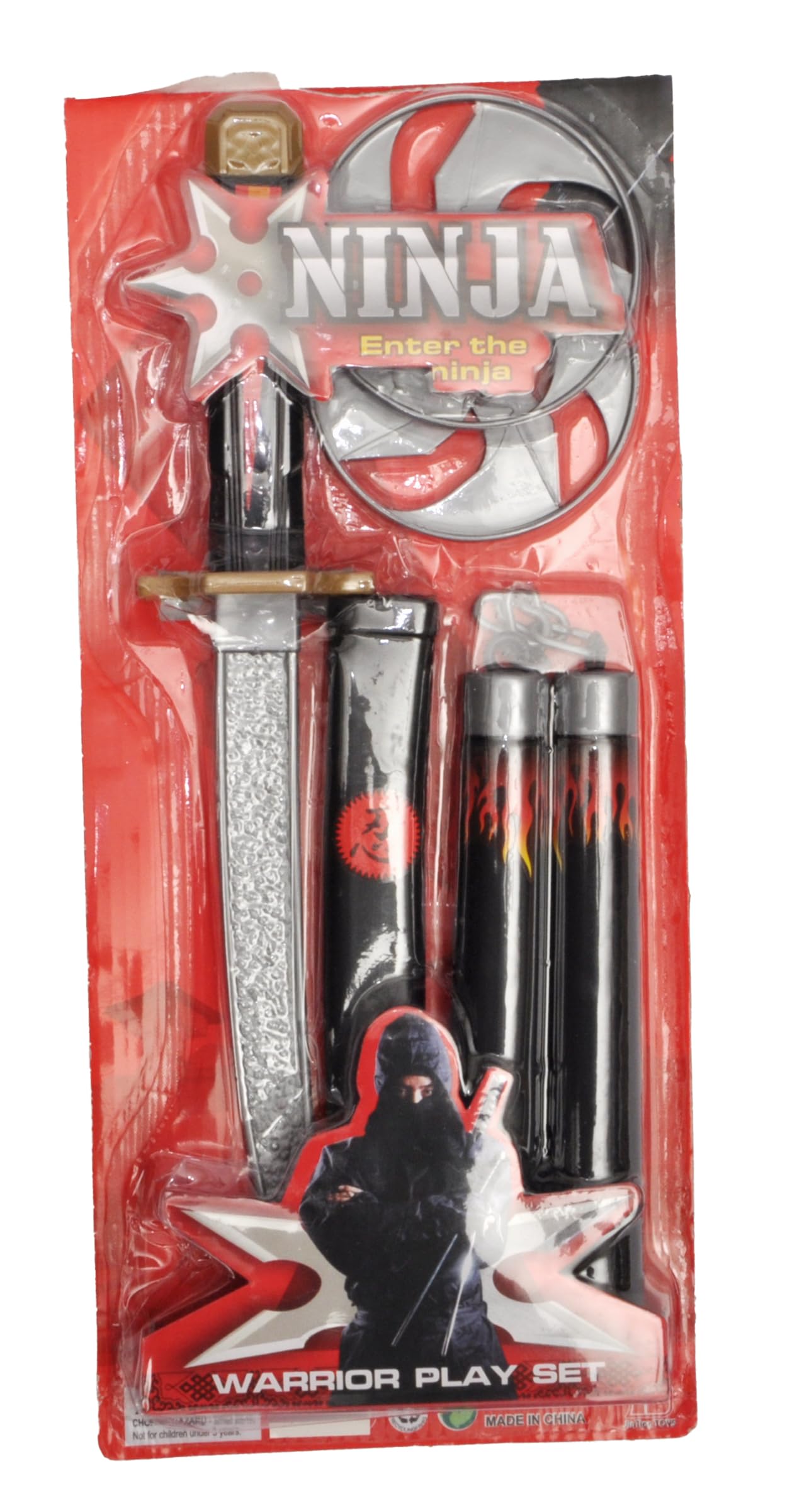Ciao Ninja Fighter Costume Bambino, Nero/Rosso, 5-7 Anni