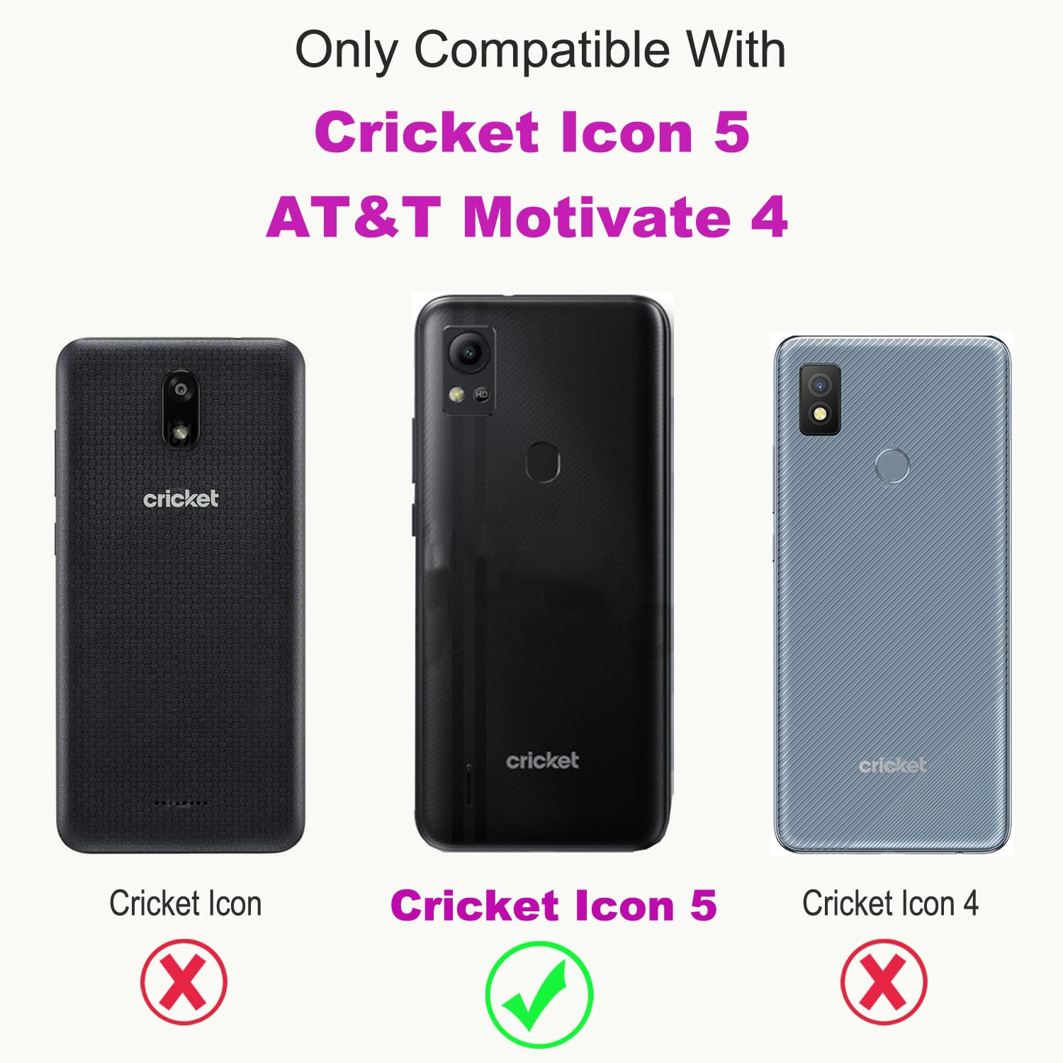 IUQXU for Cricket Icon 5/AT&T Motivate 4 Wallet Case with Screen Protector [RFID Blocking] Leather Case Card Holder Kickstand Cell Phone Cover for Cricket Icon5 -Brown