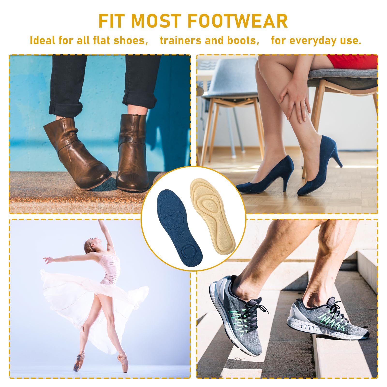 Solette Memory Foam ACTFIT - Ammortizzanti E Antiodore Per Scarpe Da Running E Lavoro | Uomo E Donna - Foto 7