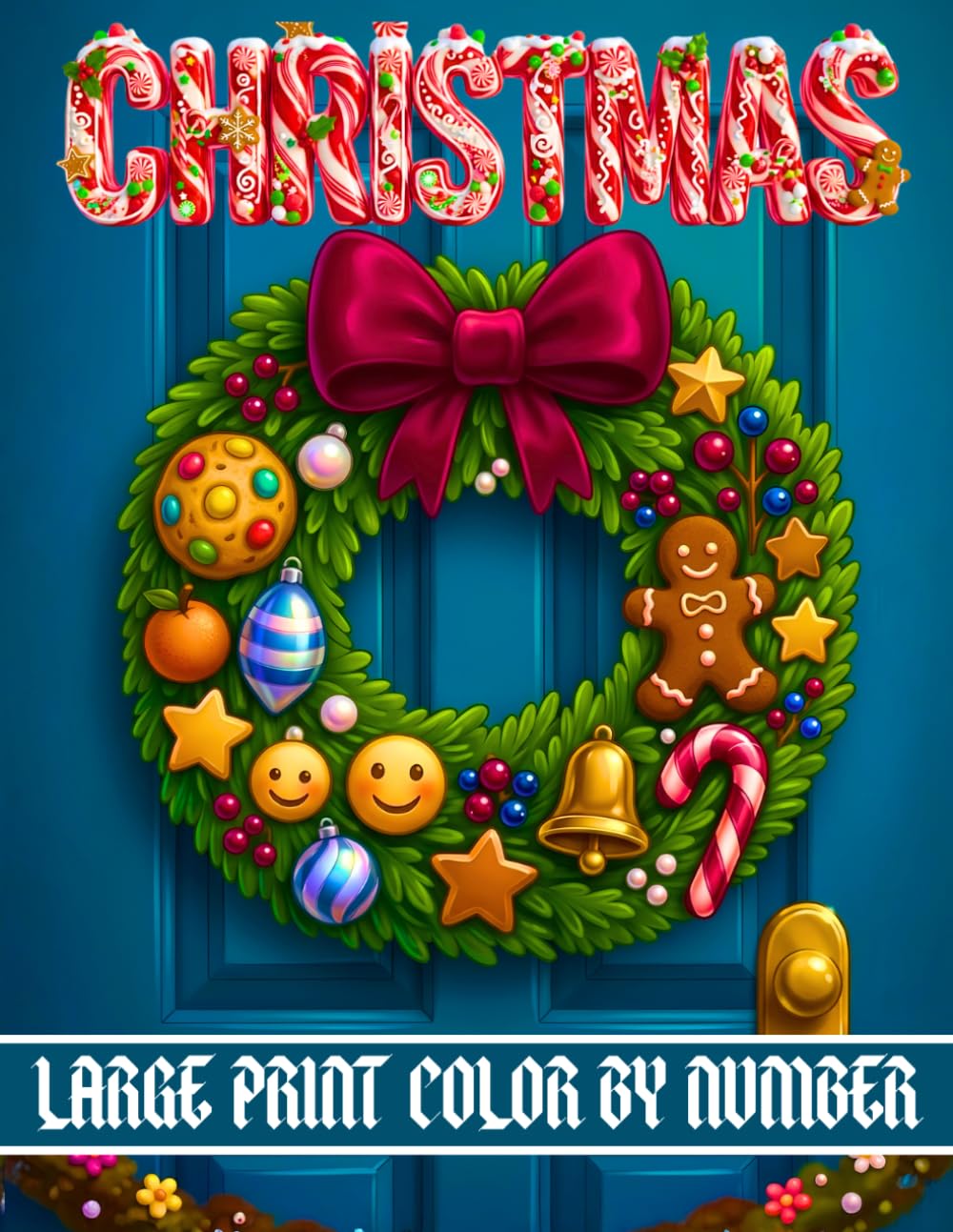Large Print Christmas Color by Number: An Adult Coloring Book with Christmas Trees, Snowmen, Santa Claus, Snowflakes, Ornaments, Reindeer, Gingerbread, Stars, and Much More!