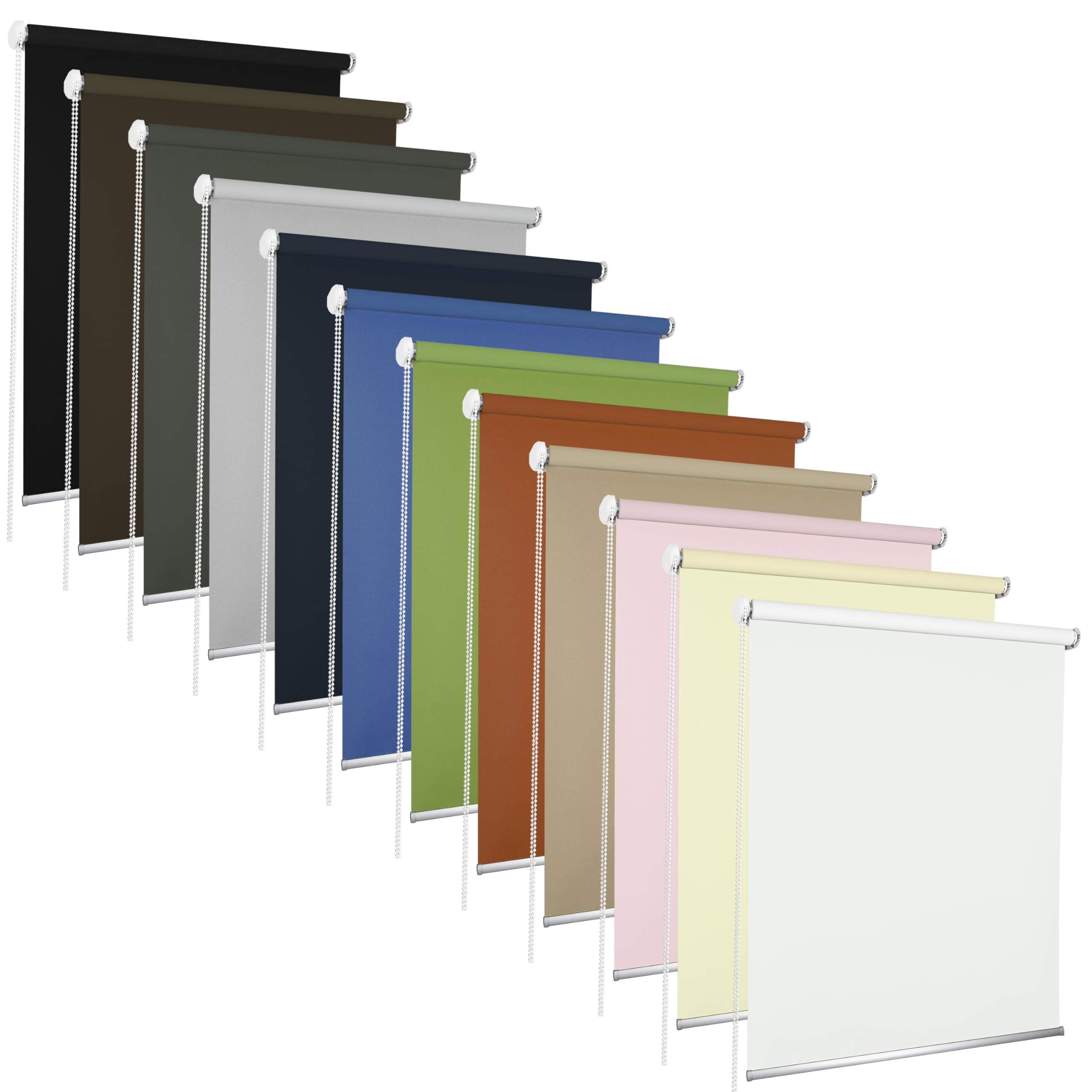 ROLLMAXXX Verdunkelungsrollo 180x190cm - Kettenzug Mit Seitengurt Silver