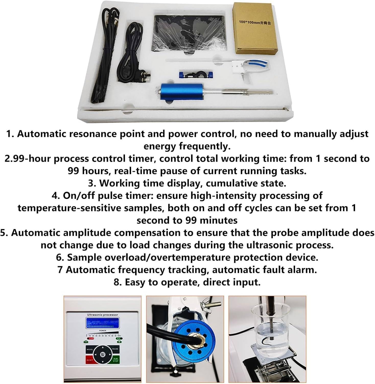 Ultraschall-Prozessor,Zelldisruptor-Mischer,Ultraschall-Homogenisator,Labor-Emulgiergerät,Einstellbar Von 1 S Bis 99 Std,Für Biologie,Optik,Schmuck,Luft- Und Raumfahrt,Hardware 10mm