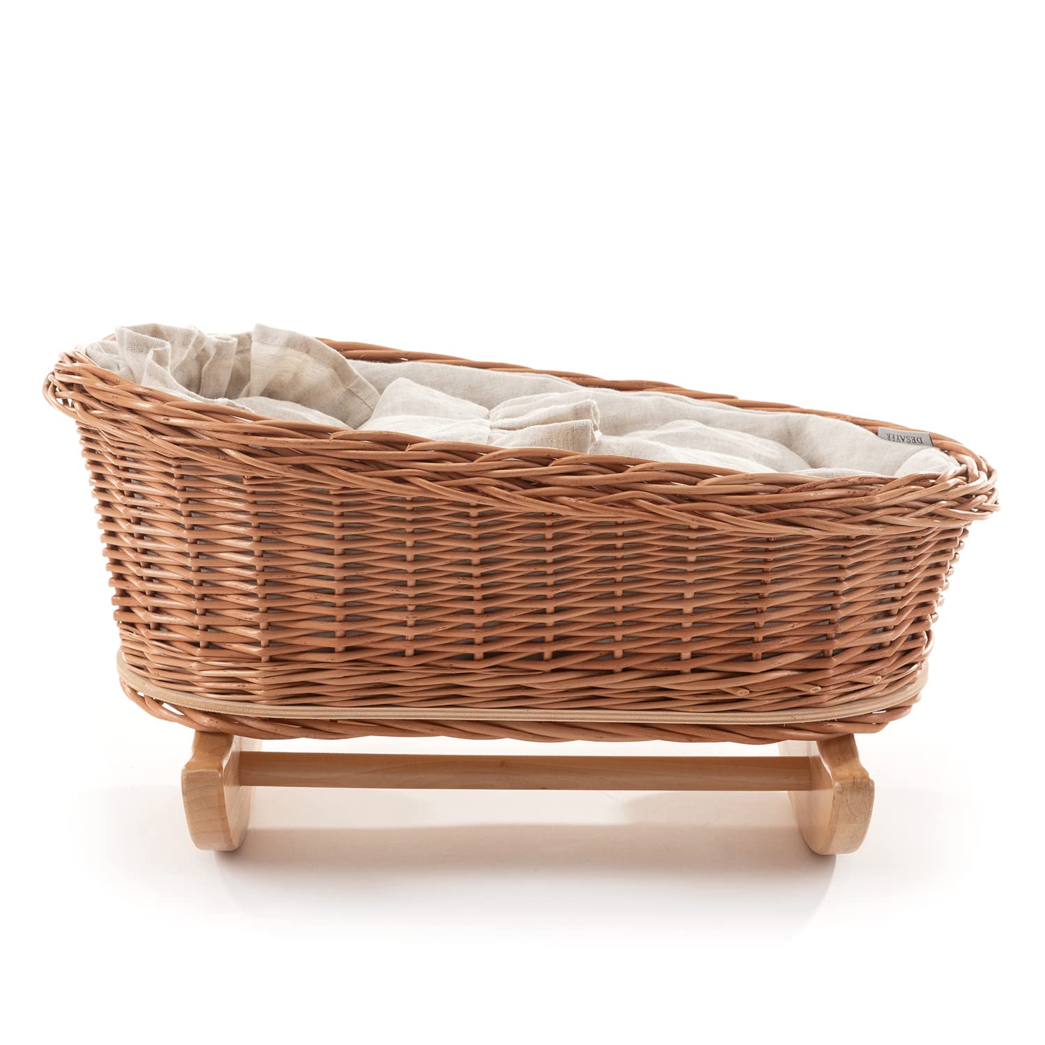 DESAYER SCHAUKELBETT MIT Leine BETTWÄSCHE, EINE SHAUKELWEIGE AUS WEIDE, SCHAUKELBETT MIT LEINEN Kissen UND Decke, NATÜRLICHE KINDERSPIELZEUG, EIN Geschenk