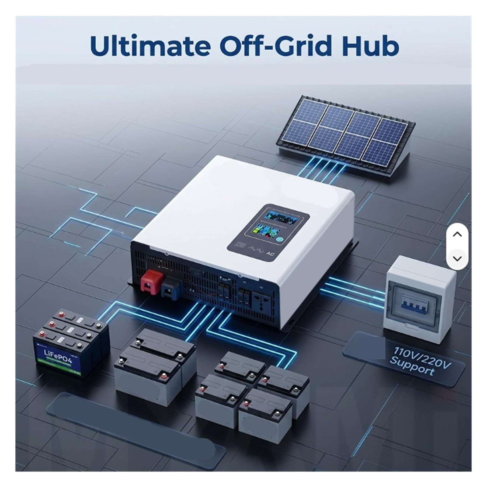 Inverter ibrido solare MPPT, inverter solare ibrido off-grid da 3000W 100A