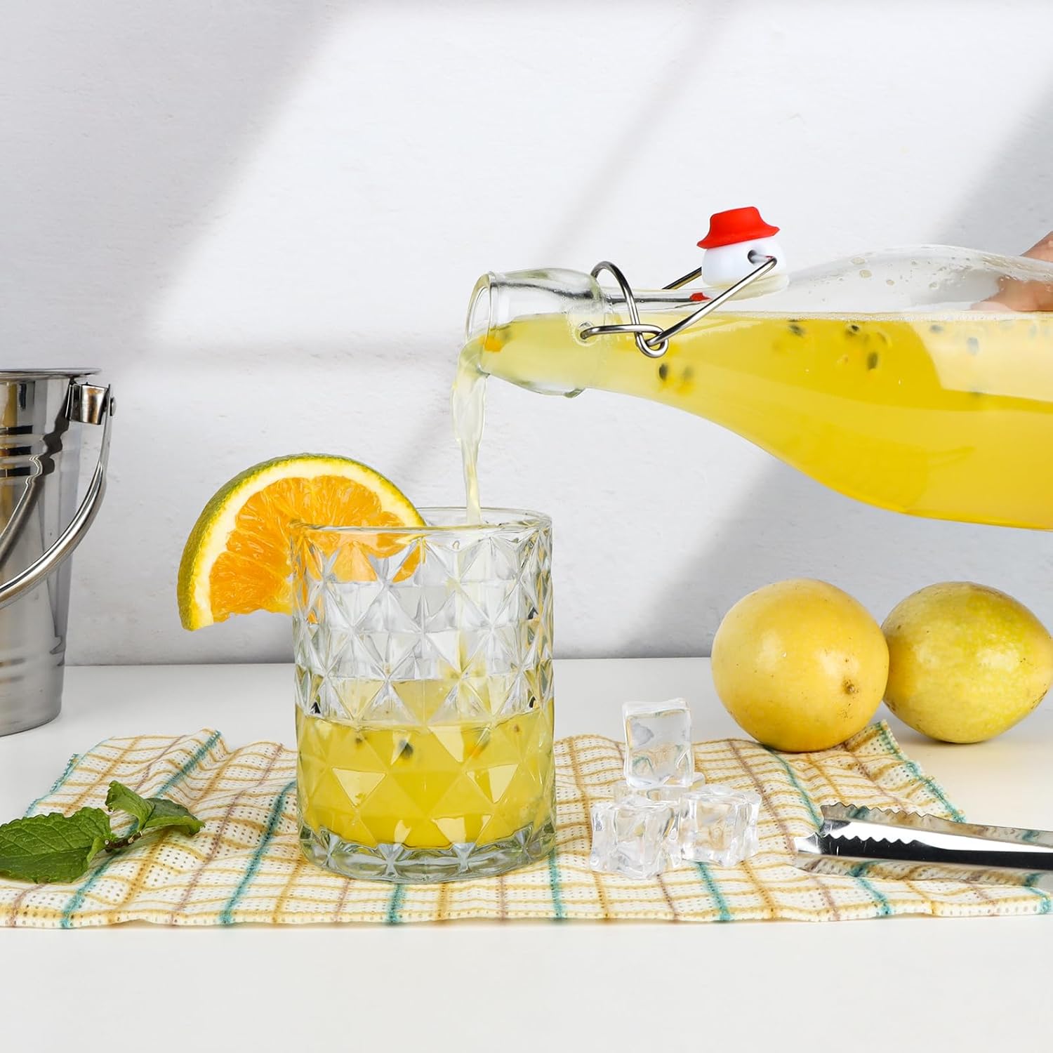 1 Liter Swing Top Glass Bottles, 4 Pack 33 oz Flip Top Bottles with Airtight Stopper for Home Brewing, Kombucha, Beer, Kefir, Beverages - Image 4