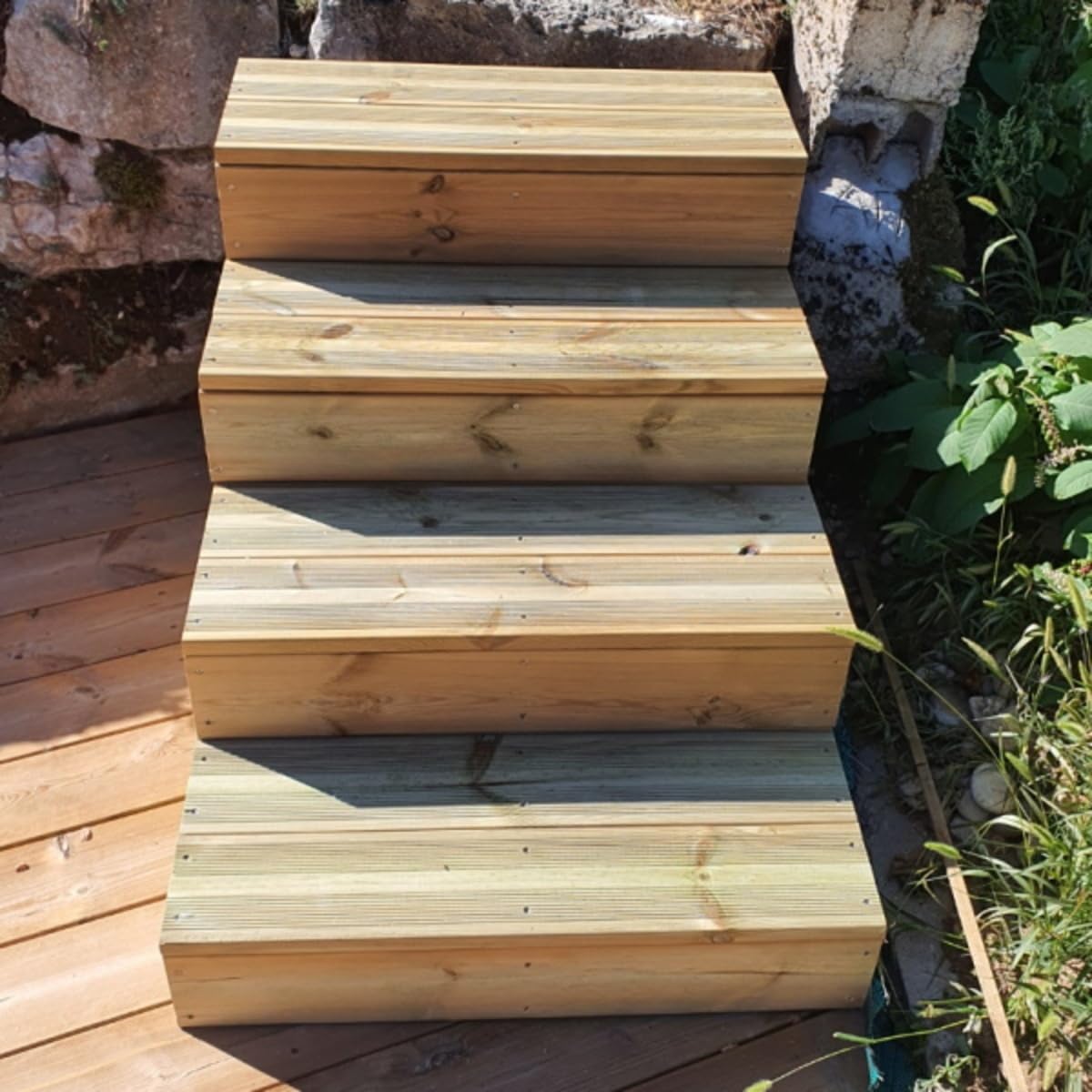 Marche Modulable- Marche Bois pour la création de votre Marche ou Escalier de Jardin en les empilant - Vinuovo (2 planches 29 cm, 100 cm)
