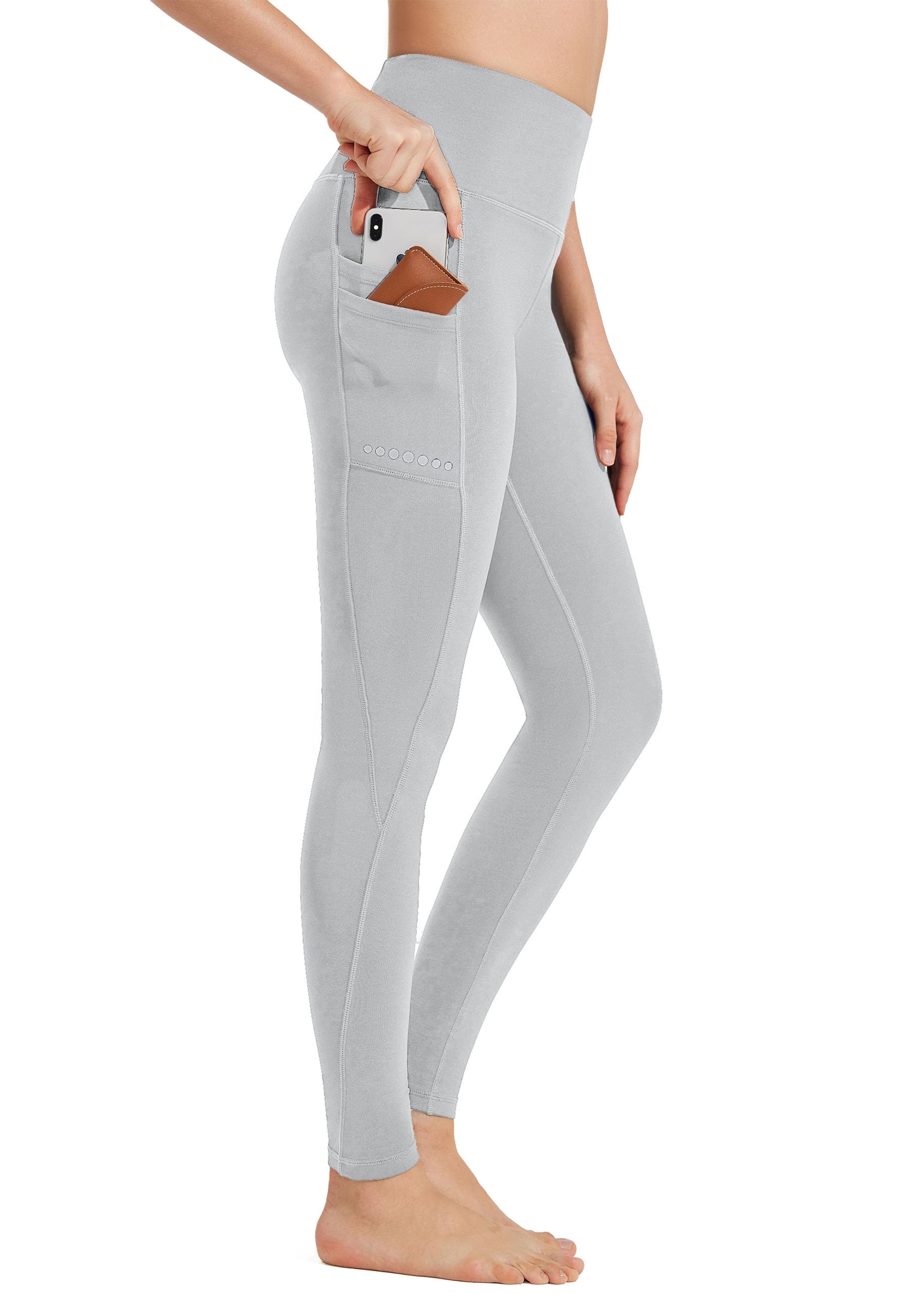 BAYGE Leggings Sportivi Termici da Donna Vita Alta Foderati in Pile Impermeabili e Opachi Controllo della Pancia Slim Fit Pantaloni da Yoga Pantaloni Sportivi Pantaloni in Felpa con Tasche