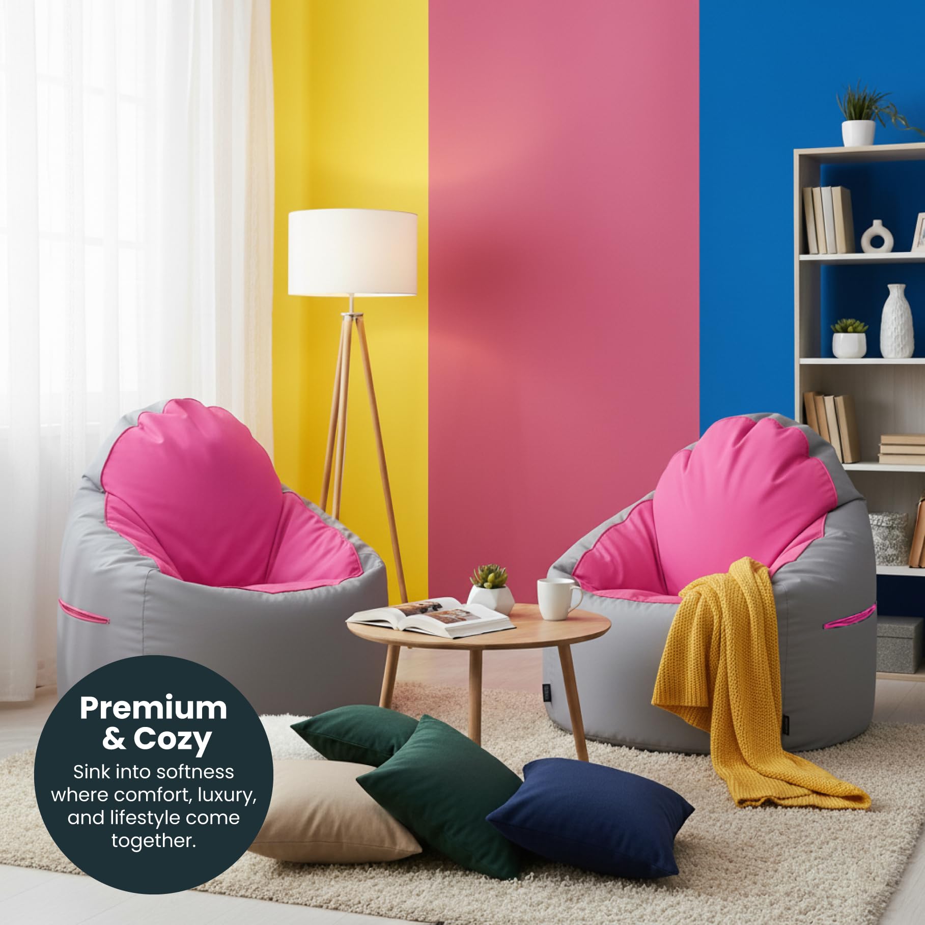Loft 25 Pouf de jardin pour adulte | Jouet confortable intérieur/extérieur, salon | Dossier haut, résistant à l'eau, doux au toucher | Design ergonomique léger