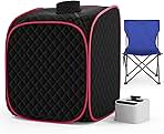 Portable Steam Sauna Box at Home, 9 Levels Heating, Sauna Tent for Home with Steamer and Folding Chair, Sauna Box for Relaxation, Detoxification, Spa, Sauna Box