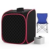 Portable Steam Sauna Box at Home, 9 Levels Heating, Sauna Tent for Home with Steamer and Folding Chair, Sauna Box for Relaxation, Detoxification, Spa, Sauna Box