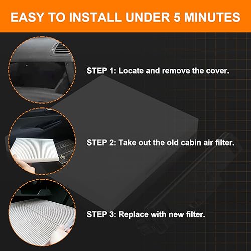 Miniatura 7 de Filtro de aire de cabina Ram y filtro de puerta de acceso compatible con Dodge Ram 1500 2500 3500 Avenger Caliber Journey Compass Patriot Chrysler