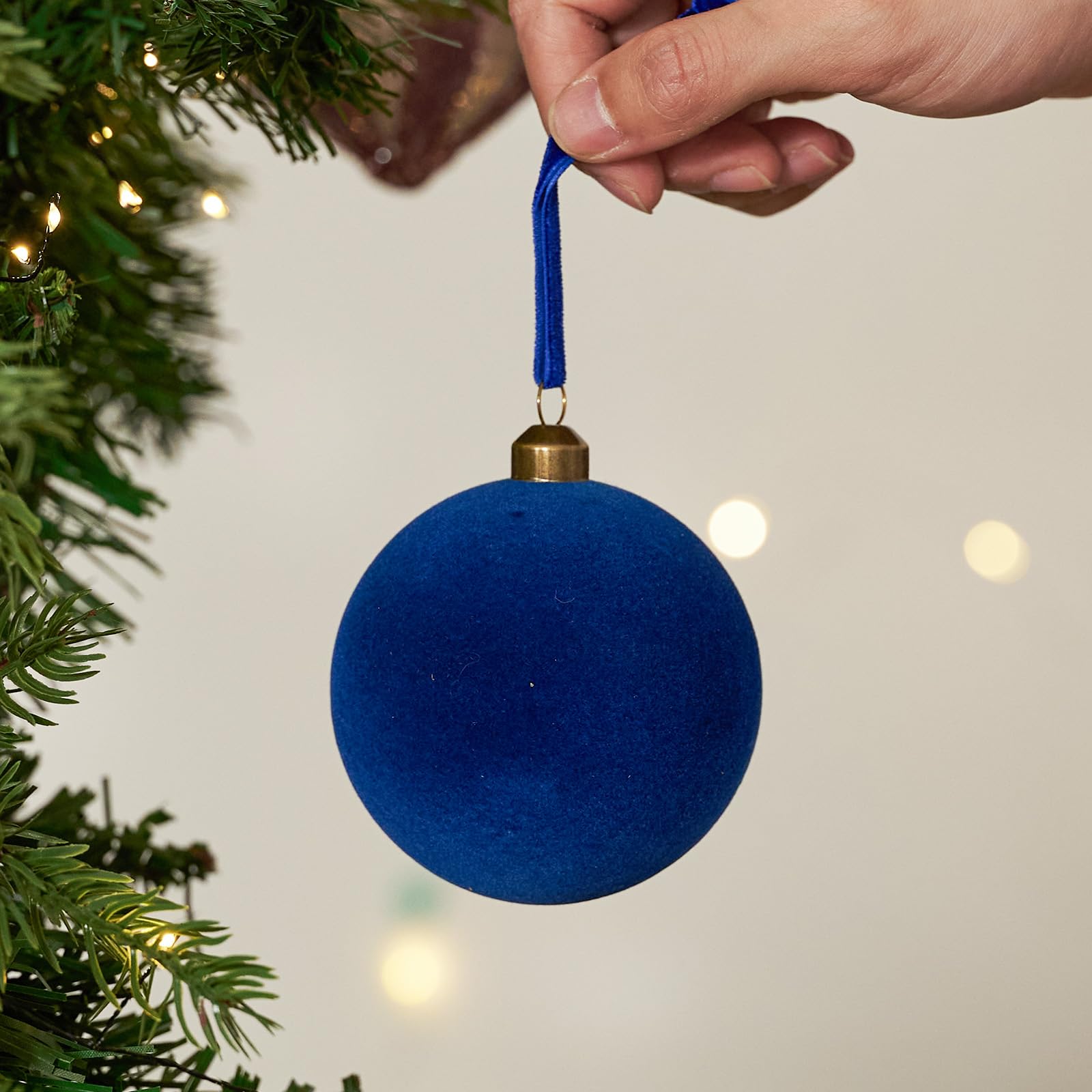 DN DECONATION Lot de 9 boules décoratives en plastique à suspendre pour sapin de Noël - Bleu - 8 cm - Pour la maison, les vacances, les fêtes, la décoration d'intérieur et d'hiver