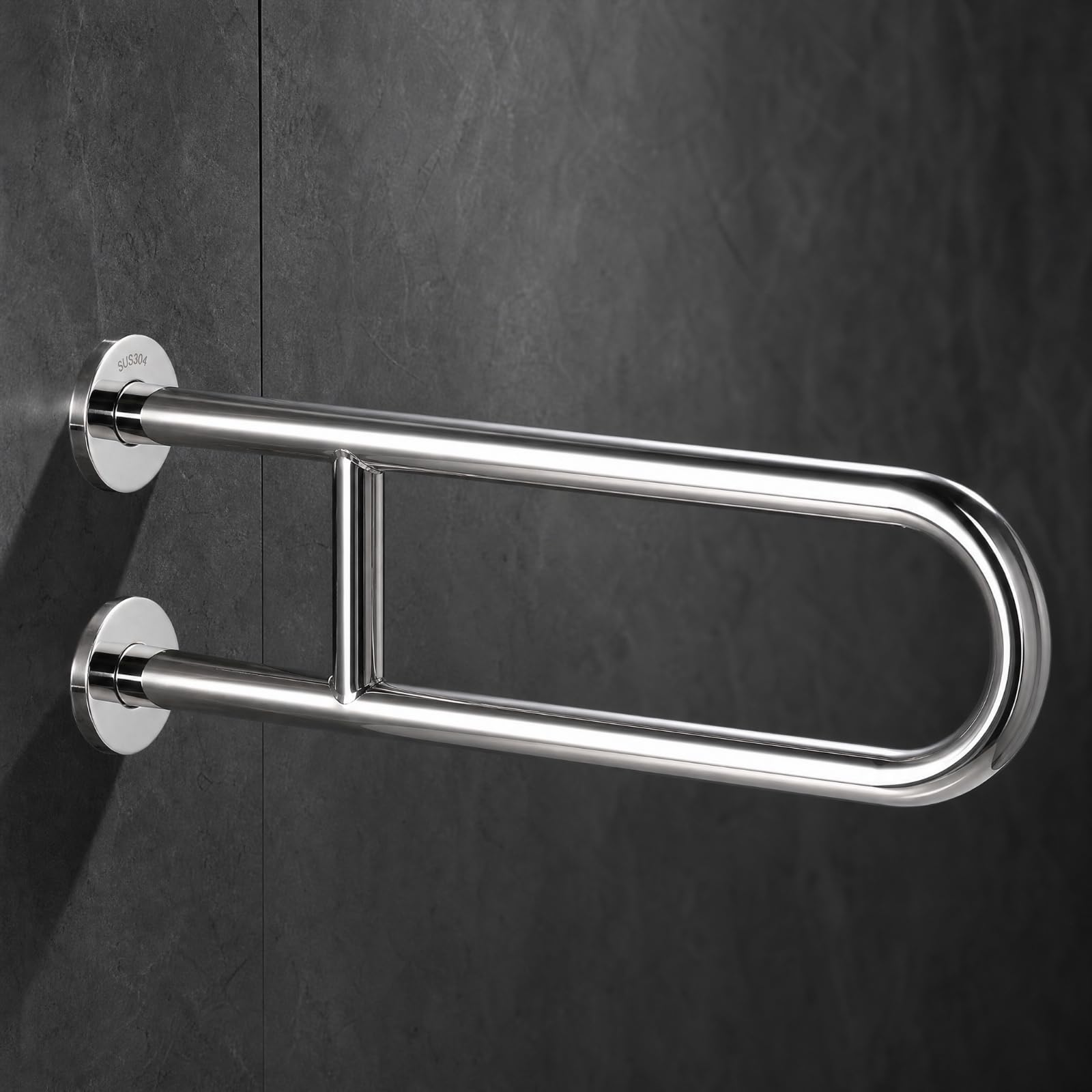 Maniglione a U Sicuro Maniglia, Acciaio Inossidabile 304, Maniglione Singolo A U, Finitura Satinata, Lunghezza 60 Cm, 60 Cm