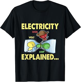 Electricity Explained Volt Ohm Amp Electrician Science T-Shirt