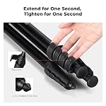 K&F Concept Compact Camera Tripod, 63" Travel Tripod for Camera with Metal Ball Head Load Capacity 22lbs, 2.6lbs Lightweight Aluminum Outdoor Tripods with Phone Holder, for DSLR Cameras, Phone