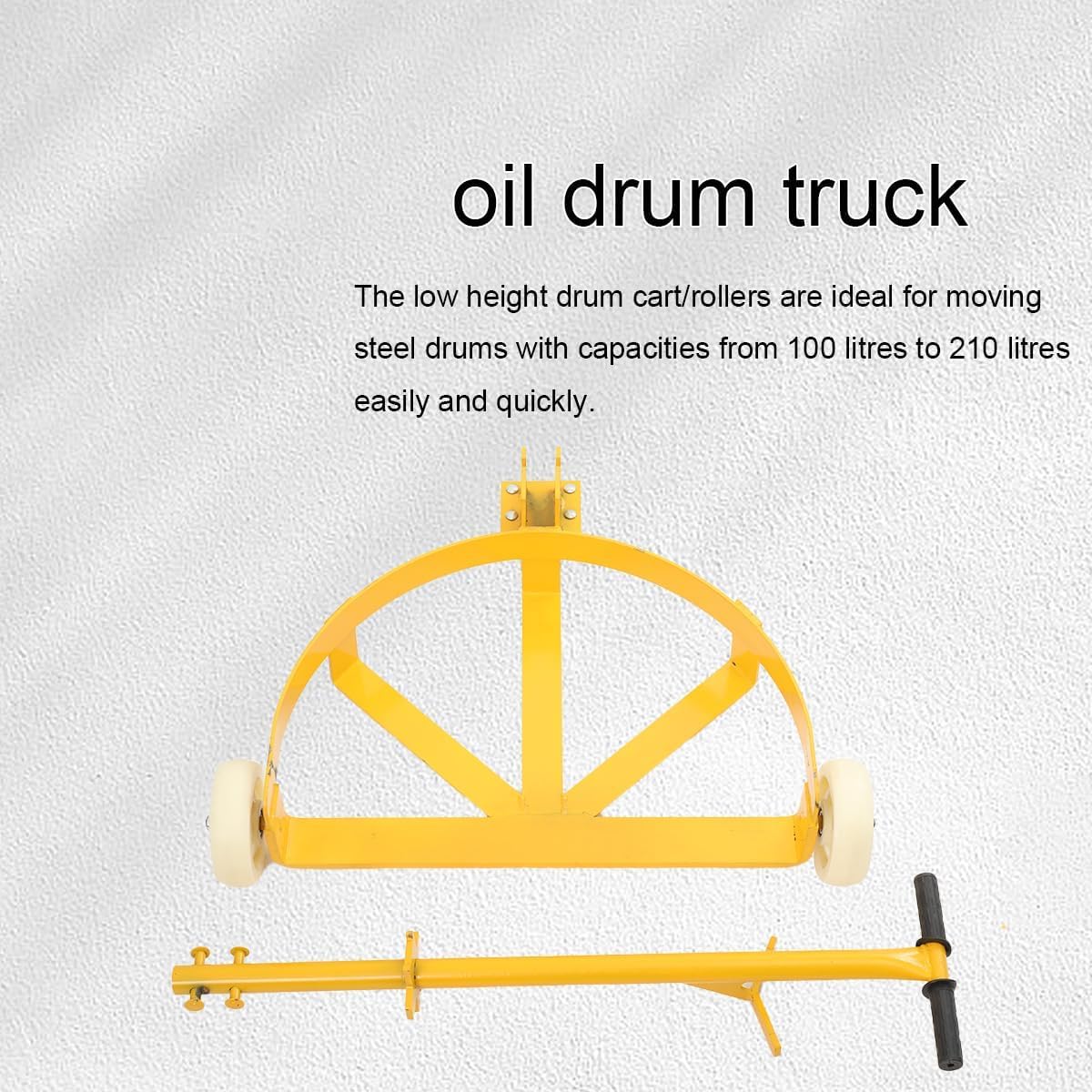 Carrello Trasporto a Mano in Acciaio Carrello Drum Stillage, Drum Caddie Carrello Circolare con Ruote Maniglia per Trasporto Bombole Fusto Vaso di Piante Carichi Pesanti 500kg / 210 Litri