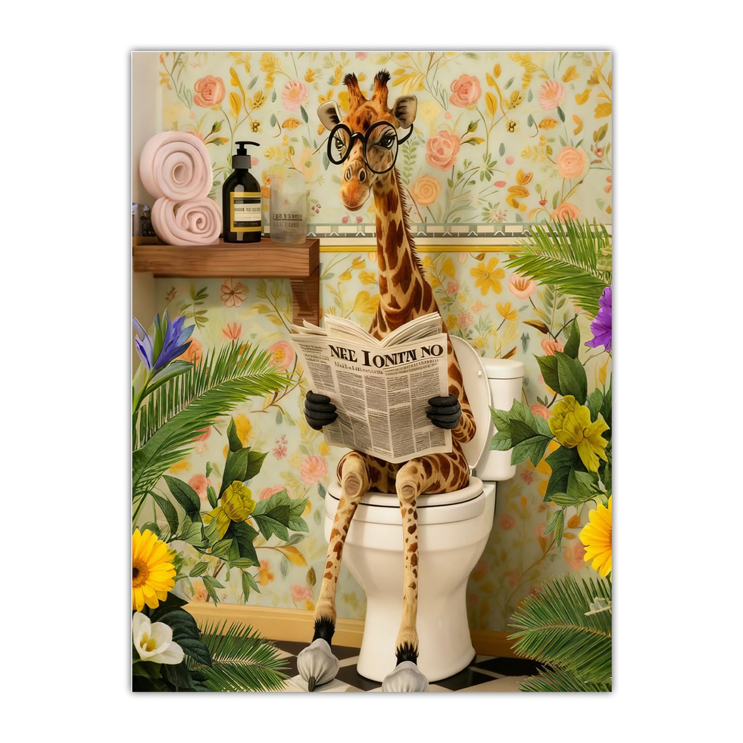 WEMEON Giraffe Diamond Painting Erwachsene, 5D Diamond Painting Tiere, DIY Diamant Painting Anfänger and Wohndekoration 30x40cm