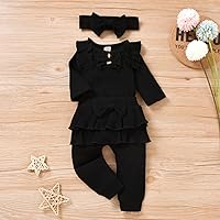 Vista 2 de Aalizzwell Conjunto de mameluco acanalado para bebés y niñas prematuros, para otoño e invierno