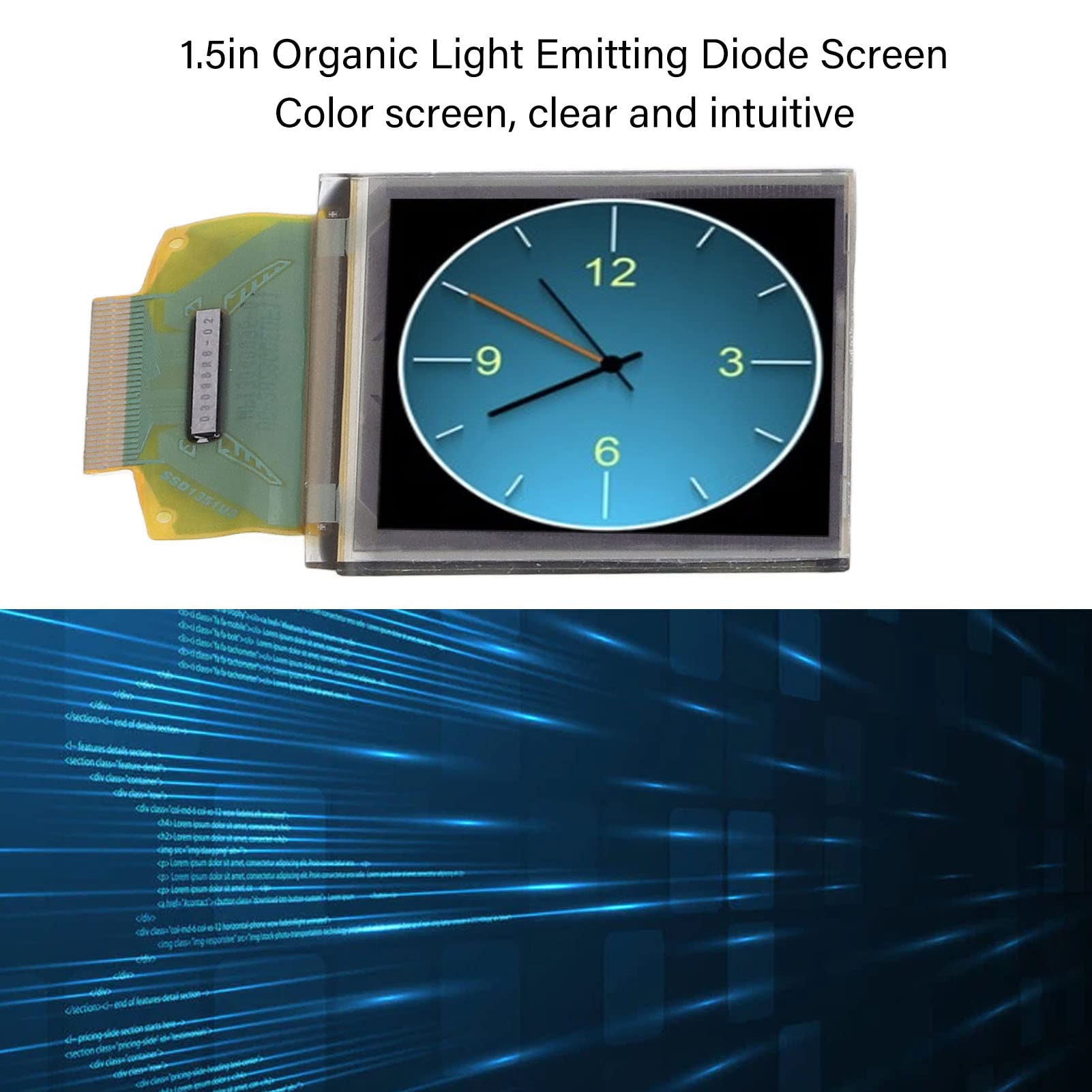 flexman 1.5Inch RGB OLED Display Module, 128X128 30PIN Color Screen with SPI Interface, Organic Light Emitting Diode Display Module for DIY