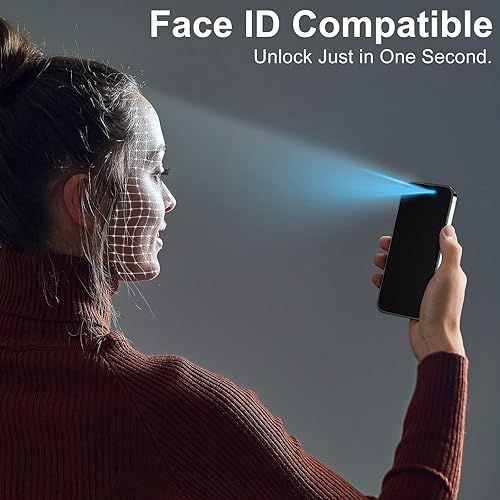 Miniatura 7 de TECHO Protector de pantalla de privacidad compatible con iPhone 14 Pro Max película de vidrio templado (cobertura completa de borde a borde) (anti